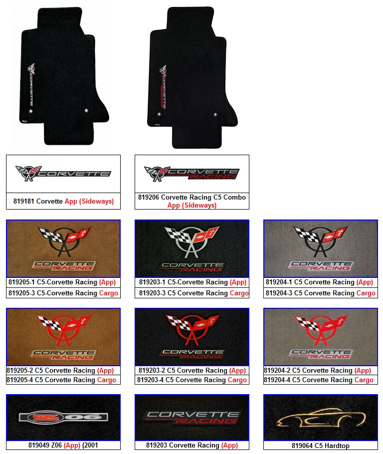 Corvette C5 Lloyds Cargo Mat And Floor Mats Southerncarparts Com