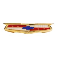 1957 Full-Size Chevrolet Gold Trunk Emblem Assembly, Bel Air 6-Cylinder, Each