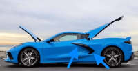 2020-2024 Corvette C8 Carbon Fiber Boomerangs (Door Handles and Scoops L&R) From AGM