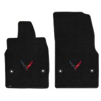 2020-2023 Corvette C8 Lloyd Embroidered Floor Mats - Carbon Flags