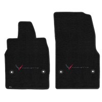 2020-2023 Corvette C8 Lloyd Floor Mats C8 Flags Black and Corvette Word Combo