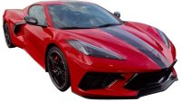 2020-2025 C8 Corvette Front to Back Dual Stripes - Matte Red