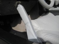 1990-1996 C4 Corvette Leather Emergency Brake Boot - White W/Red Stitch