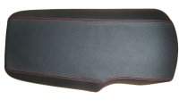 2005-2013 C6 Corvette Leather Armrest Cover - Black W/Orange Stitch & 6/8in Padding