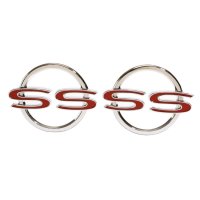 1964 Full-Size Chevrolet Rear Quarter Panel 'SS' Emblem, Sold as a Pair