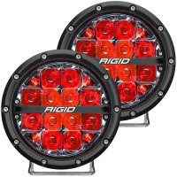 360-Series 6 Inch Led Off-Road Spot Beam Red Backlight Pair RIGID Industries 36203