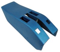 1968 C3 Corvette Park Brake Console W/Power Window Switch Cutouts - Bright Blue