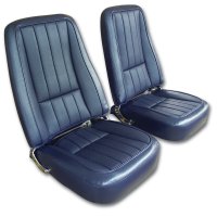 1968 C3 Corvette Mounted Seats Dark Blue Vinyl First Design Without Headrest Bracket