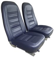 1978 C3 Corvette Mounted Seats Dark Blue Leather Vinyl