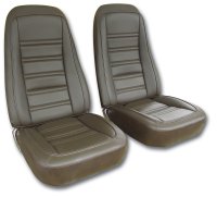 1976-1978 C3 Corvette Mounted Seats Dark Brown Leather Vinyl