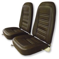 1976-1978 C3 Corvette Mounted Seats Dark Brown "Leather-Like" Vinyl