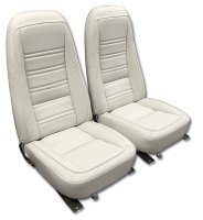 1976-1977 C3 Corvette Mounted Seats White "Leather-Like" Vinyl