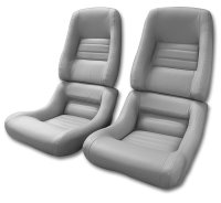 1982 C3 Corvette Mounted Leather Seat Covers Gray 100%-Leather 4" Bolster