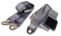 1963-1967 C2 Corvette Seat Belts - Chrome Lift Replacement Silver