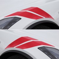 2014-2019 C7 Corvette Grand Sport Style Fender Accent Stripes - Gloss Red - Left & Right Side