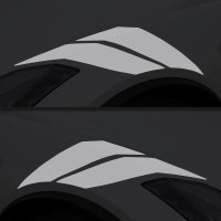 2014-2019 C7 Corvette Grand Sport Style Fender Accent Stripes - Gloss Gray - Left & Right Side