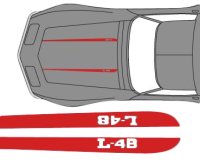 1968-1982 C3 Corvette Hood Stripe Decals - Pair L-48 Gloss Green