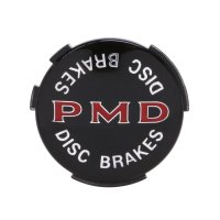 Pontiac Wheel Cover 2-7/16â€ Diameter Black Background "Disk Brakes" Emblem, Each