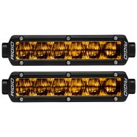 SAE J583 Compliant Selective Yellow Fog Light Pair Sr-Series Pro 6 Inch Street Legal Surface Moun...