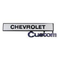 1969-1972 Chevrolet and GMC Truck Glove Box Door Emblem"Chevrolet Custom", Each