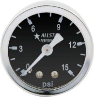 Allstar Performance ALL80210 0-15 PSI 1-1/2" Dry Type Shockproof Pressure Gauge