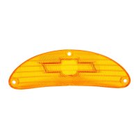 1955 Full-Size Chevrolet Amber Parking Light Lens with Chrome Bowtie Pair