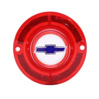 1962 Full-Size Chevrolet Red Back Up Light Lens w/Blue Bowtie, Without Trim Each