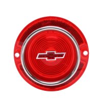 1963 Full-Size Chevrolet Red Tail Light Lens with Red Bowtie Includes Trim, Each