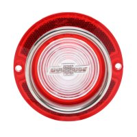 1963 Full-Size Chevrolet Red Back Up Light Lens with Clear Bowtie, Includes Trim, Each