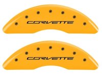 2014-2019 C7 Corvette Yellow Powder Coat Caliper Covers with Corvette Logo