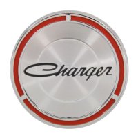 1970 Charger Black and Red Door Pad Emblem, 'Charger', Sold as Each