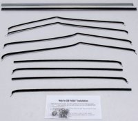 1955-57 Chevy 4 Door Sedan Bel Air Authentic Window Felts Whiskers Kit & Division Bars (10pcs)