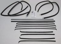 1955-57 Chevy 4 Door Station Wagon Authentic Window Felts Whiskers Kit with Upper & Lower Channel...