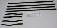 1964 1/2-65 Mustang Early Coupe & Convertible Authentic Window Felts Whiskers Kit with Black Bead...