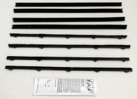 1966-70 Mopar B-Body 4 Door Sedan Authentic Window Felts Whiskers Kit (8pcs)