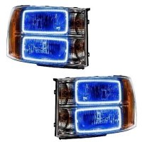 For 2007-2013 GMC Sierra SMD Headlights - Square Ring Design Oracle