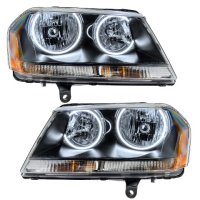 For 2008-2014 Dodge Avenger RT SMD Headlights - Black Oracle