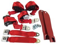 Seat Belts- Lap & Shoulder In Red For 1970-1971 C3 Corvette