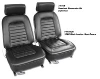 Leather Seat Covers- Black For 1966 Corvette