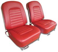 Leather Seat Covers- Red For 1966 Corvette