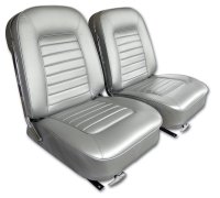 Leather Seat Covers- Silver For 1966 Corvette