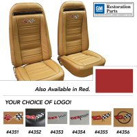 Embroidered Leather Seat Covers Red Leather/Vinyl Original For 72 Corvette