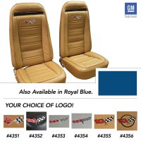 Embroidered Leather Seat Covers Royal Blue Lthr/Vnyl Original For 72 Corvette