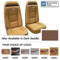 Embroidered Leather Seat Covers Dk Saddle Lthr/Vnyl Original For 72 Corvette