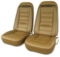 Leather Seat Covers Dark Saddle Leather/Vinyl Original For 1973 Corvette