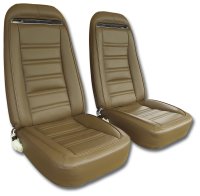 Leather Seat Covers Dark Saddle 100%-Leather For 1972 Corvette