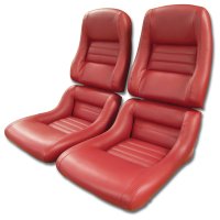 Leather Seat Covers Red 100%-Leather 2" Bolster For 1979-1981 Corvette