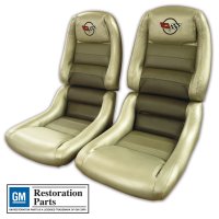 Embroidered 100% Leather Seat Covers Collector w/ 2" Bolster For 82 Corvette