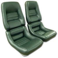 Leather Seat Covers Green Leather/Vinyl Original 4" Bolster For 79 Corvette