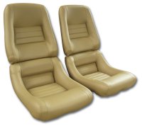 419958 Leather Seat Covers Camel Leather/Vinyl Original 2" Bols For 81-82 Corvette